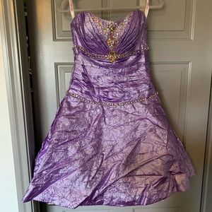 Purple short prom dress